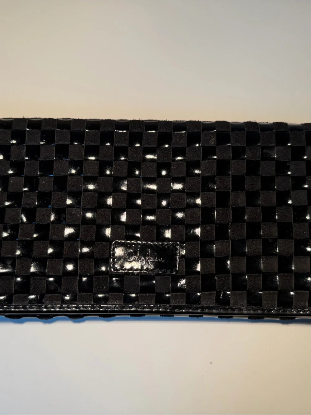 Cole Haan Black and Brown Woven Clutch